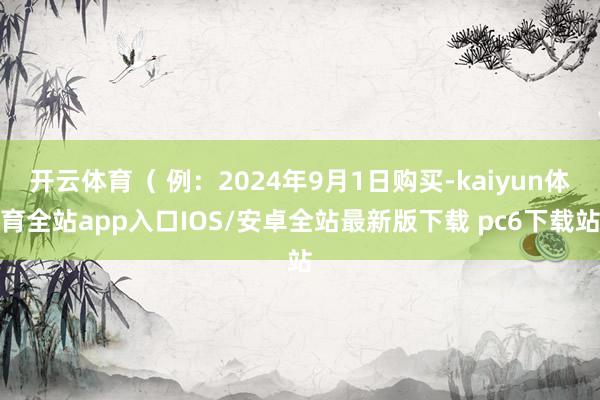 开云体育（ 例：2024年9月1日购买-kaiyun体育全站app入口IOS/安卓全站最新版下载 pc6下载站