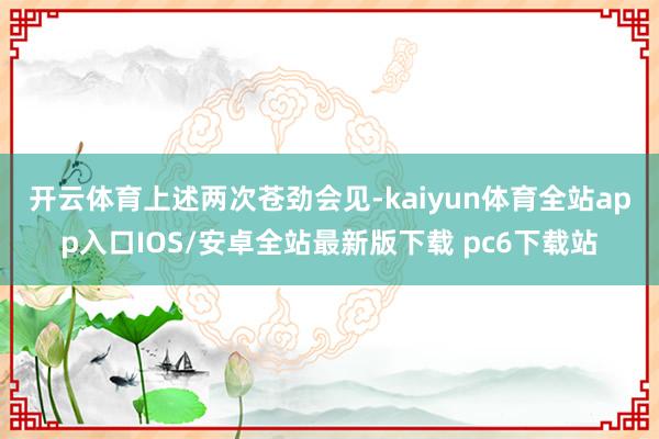 开云体育　　上述两次苍劲会见-kaiyun体育全站app入口IOS/安卓全站最新版下载 pc6下载站