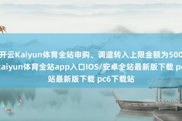 开云Kaiyun体育全站申购、调遣转入上限金额为500.0万元-kaiyun体育全站app入口IOS/安卓全站最新版下载 pc6下载站